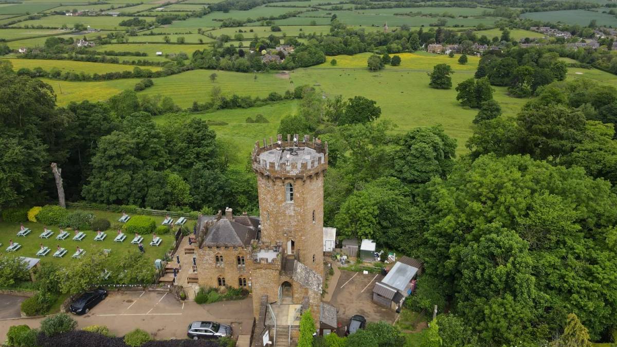 The Castle at Edgehill from above