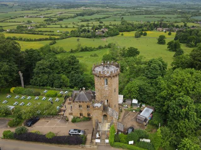 The Castle at Edgehill from above