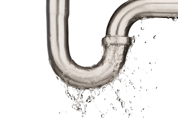 Water leaking from a chrome waste pipe