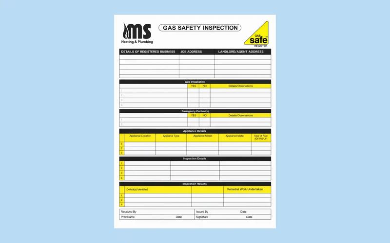 Gas safety inspection report form