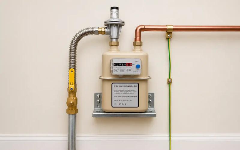 Gas meter with copper pipework