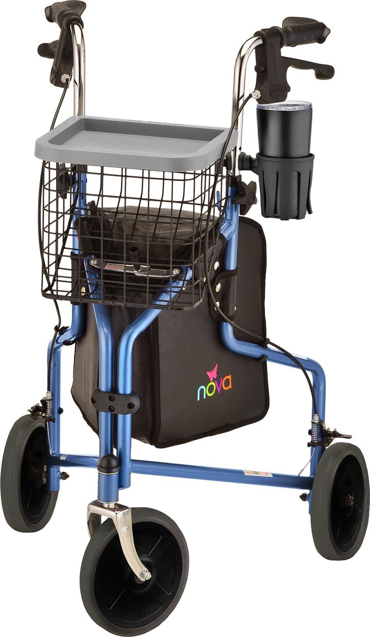 Traveler 3 Wheel Rolling Walker – Blue