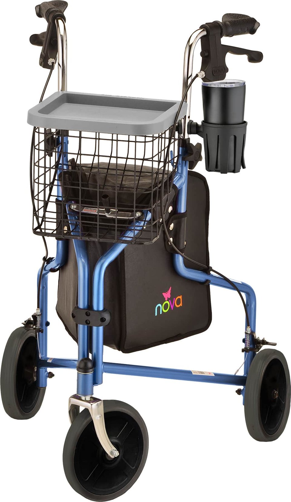 Traveler 3 Wheel Rolling Walker – Blue
