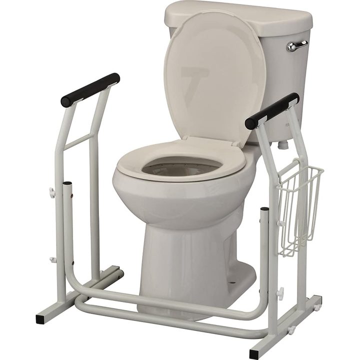Toilet safety support frame