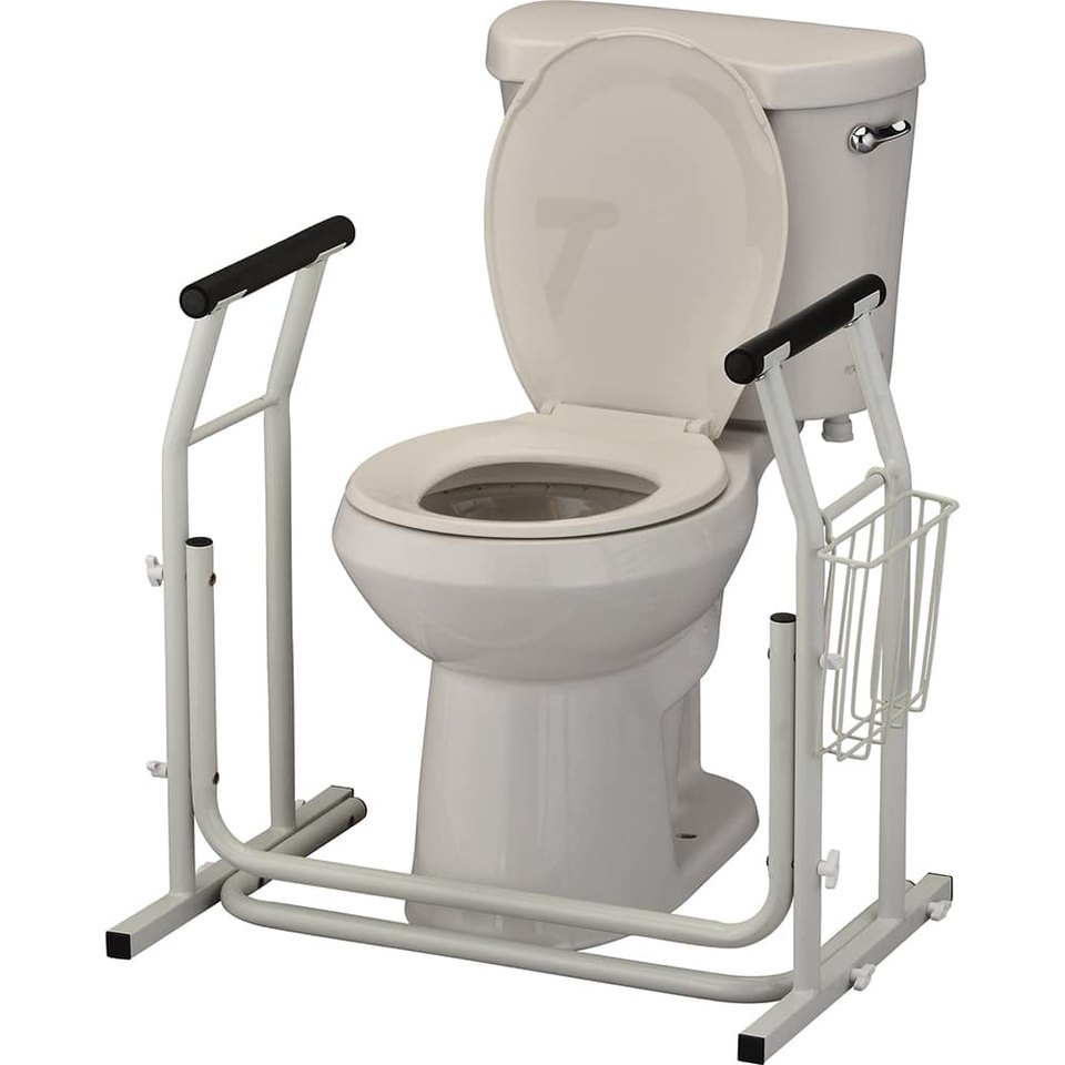 Toilet safety support frame