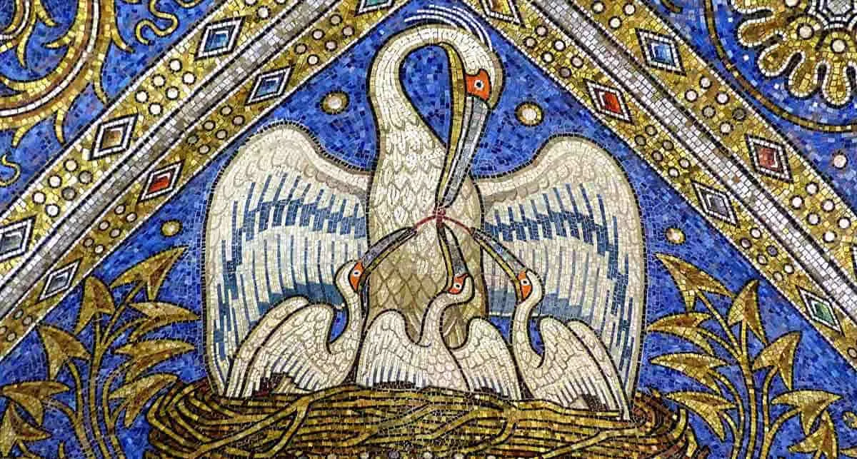 pelicans christian artwork mosaic