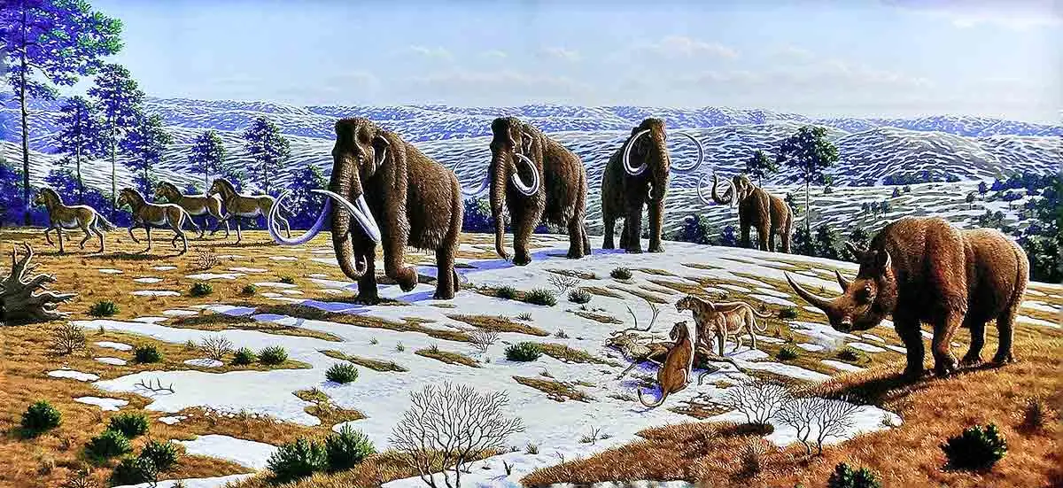saturated rendering of extinct mammals