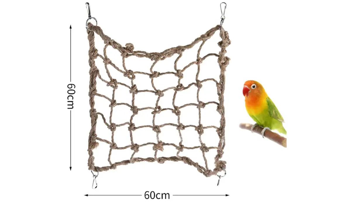 bird using climbing net toy etsy.com