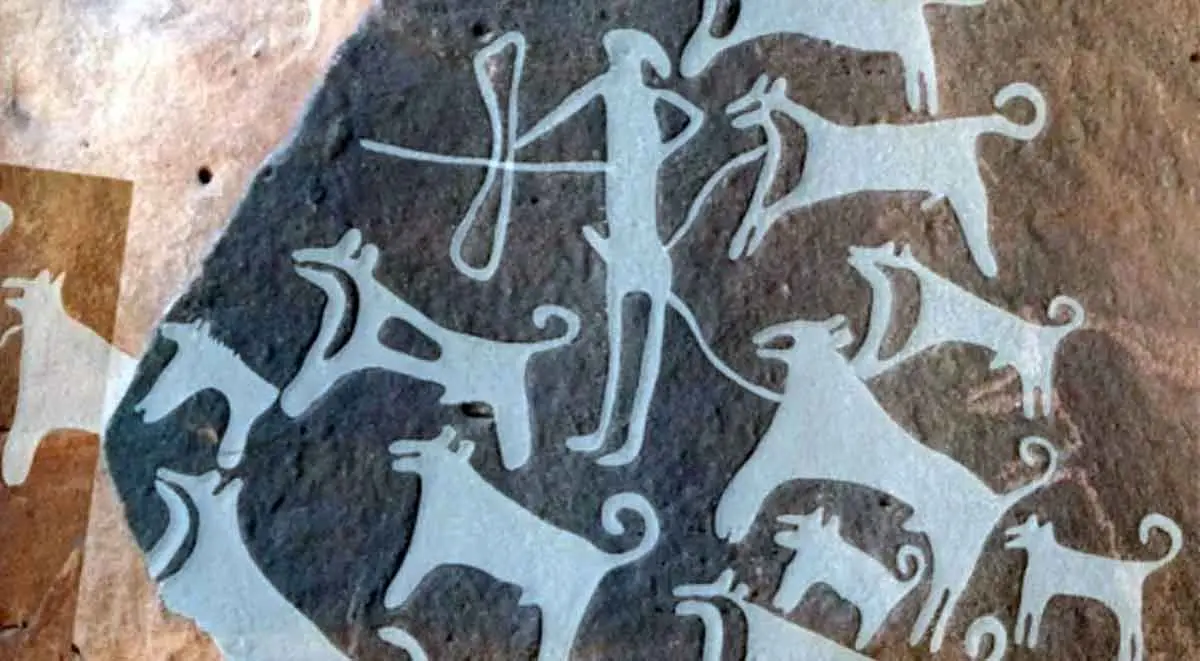 cave painting of dogs