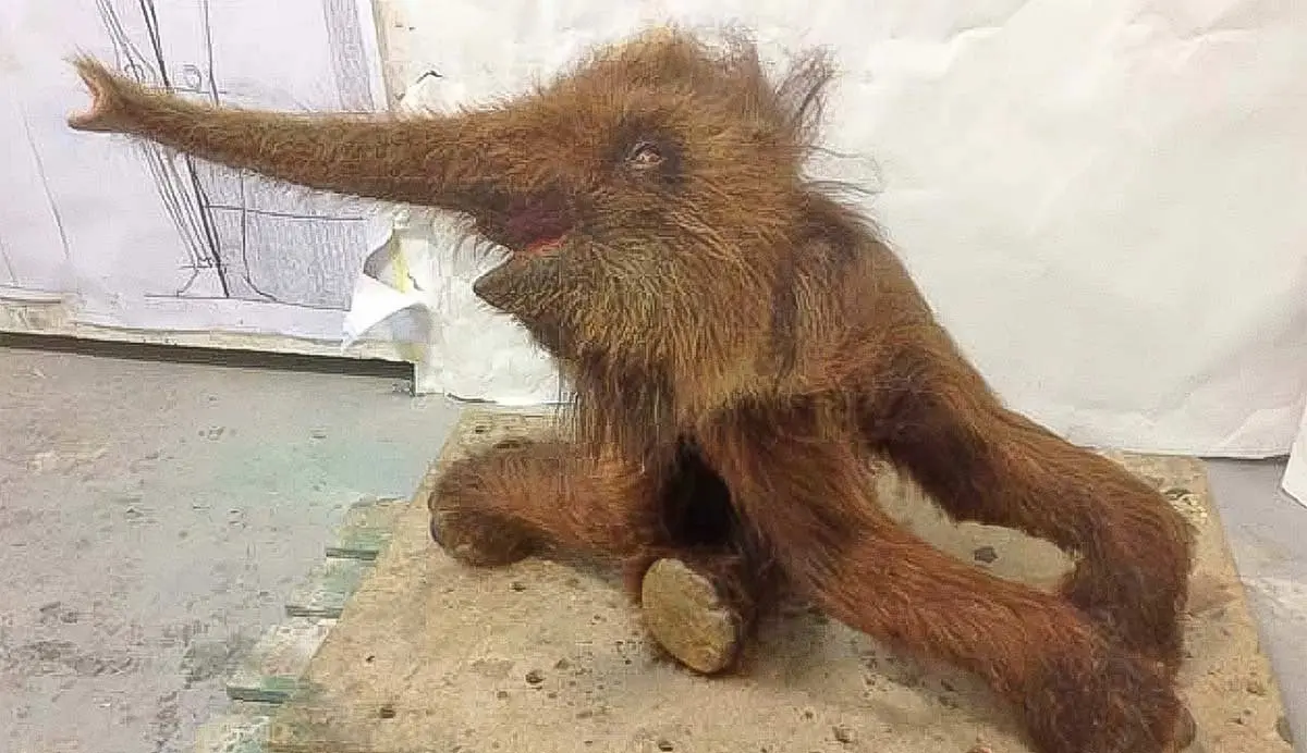 stuffed model of woolly mammoth baby