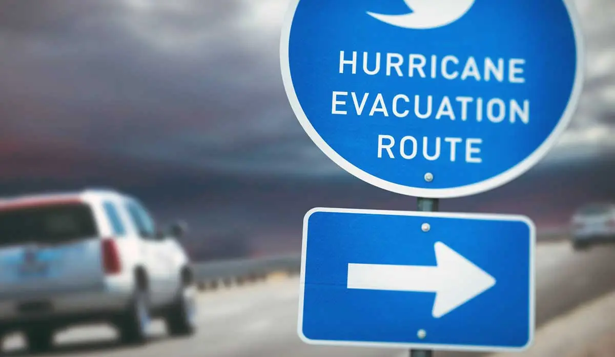 hurricane evacuation sign