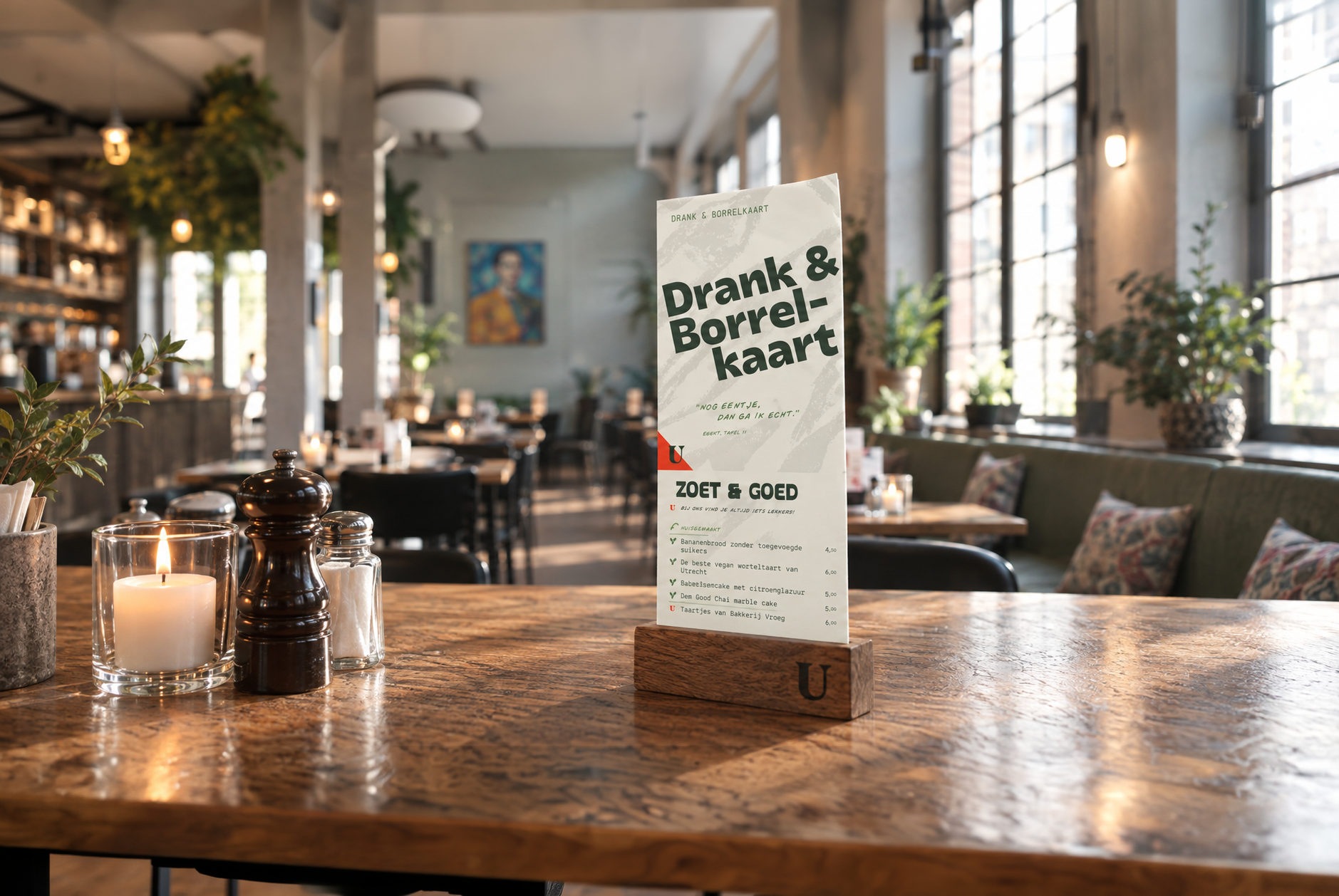 Drank en Borrelkaart staat op tafel