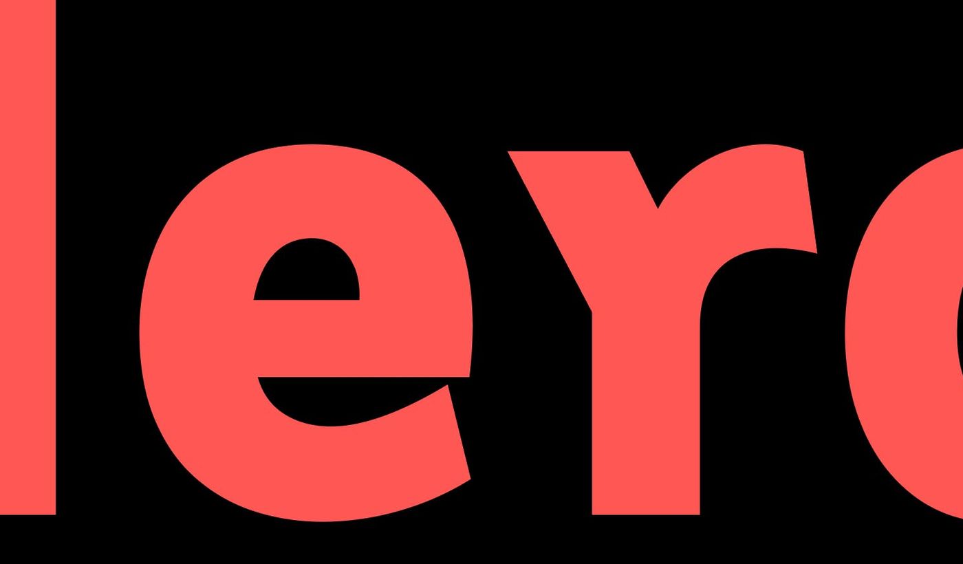 Rode letters op een zwarte achtergrond als beeld voor typografie
