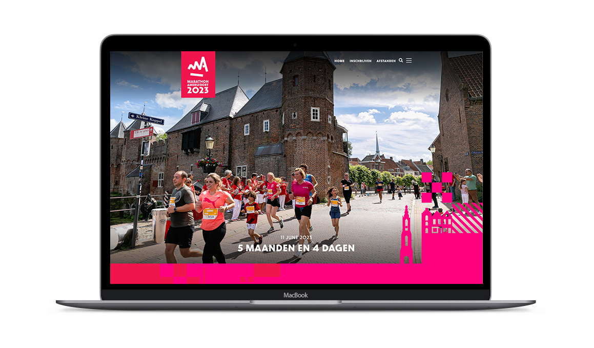 Website van Marathon Amersfoort op een laptop
