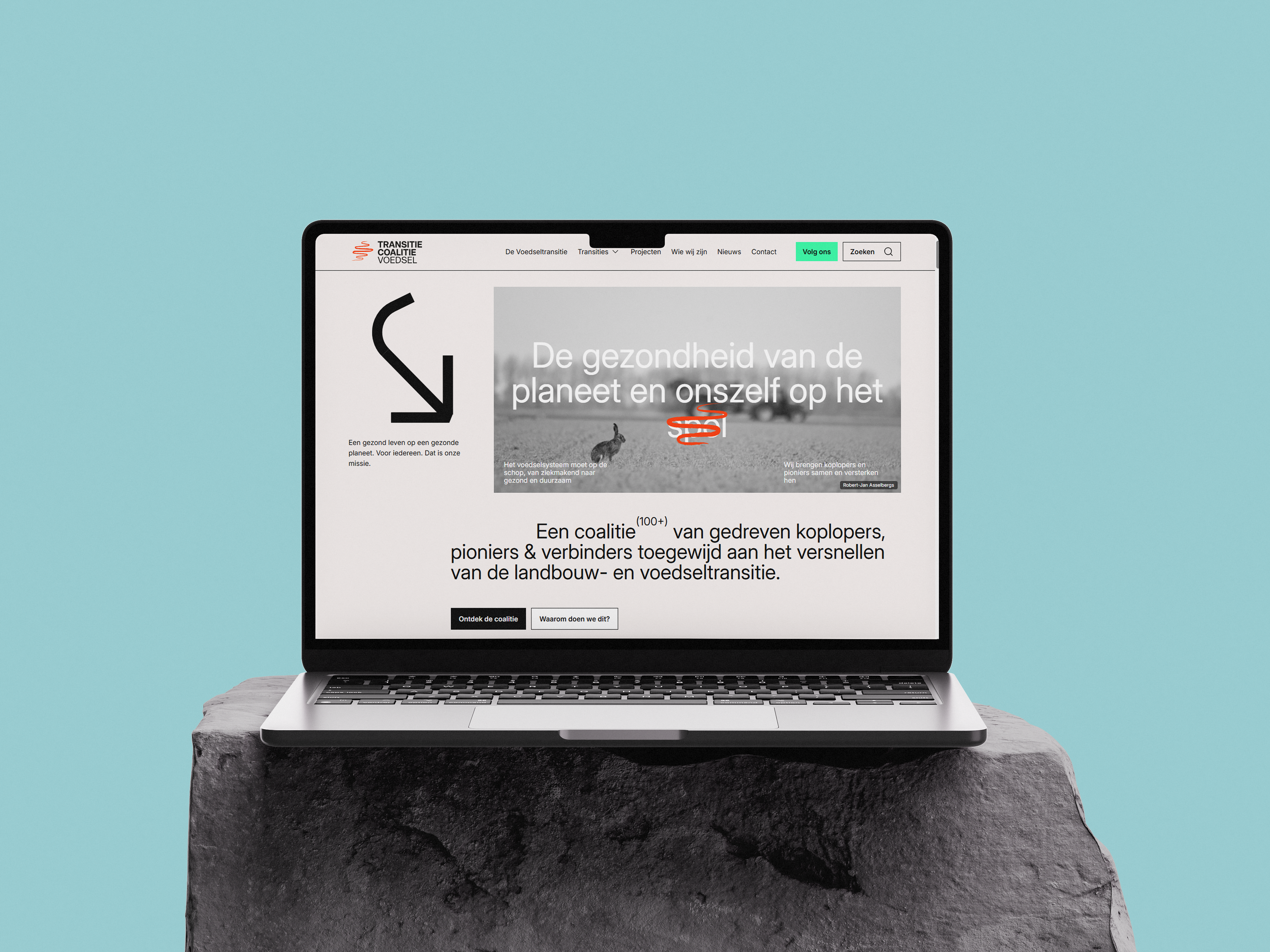 Laptop met nieuwe website