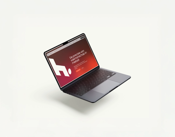 Laptop met de website van Hopman