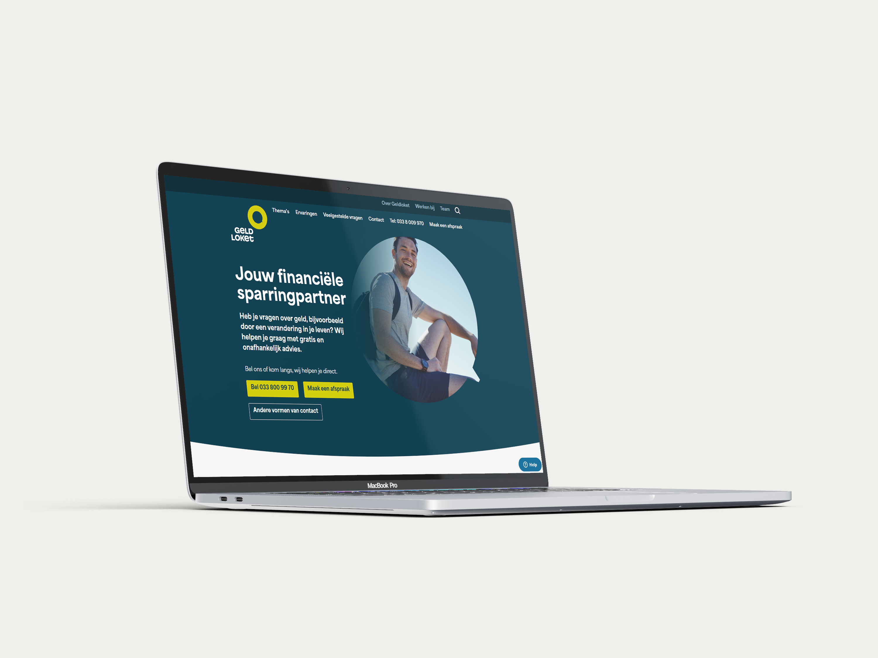 Laptop met de website van Geldloket