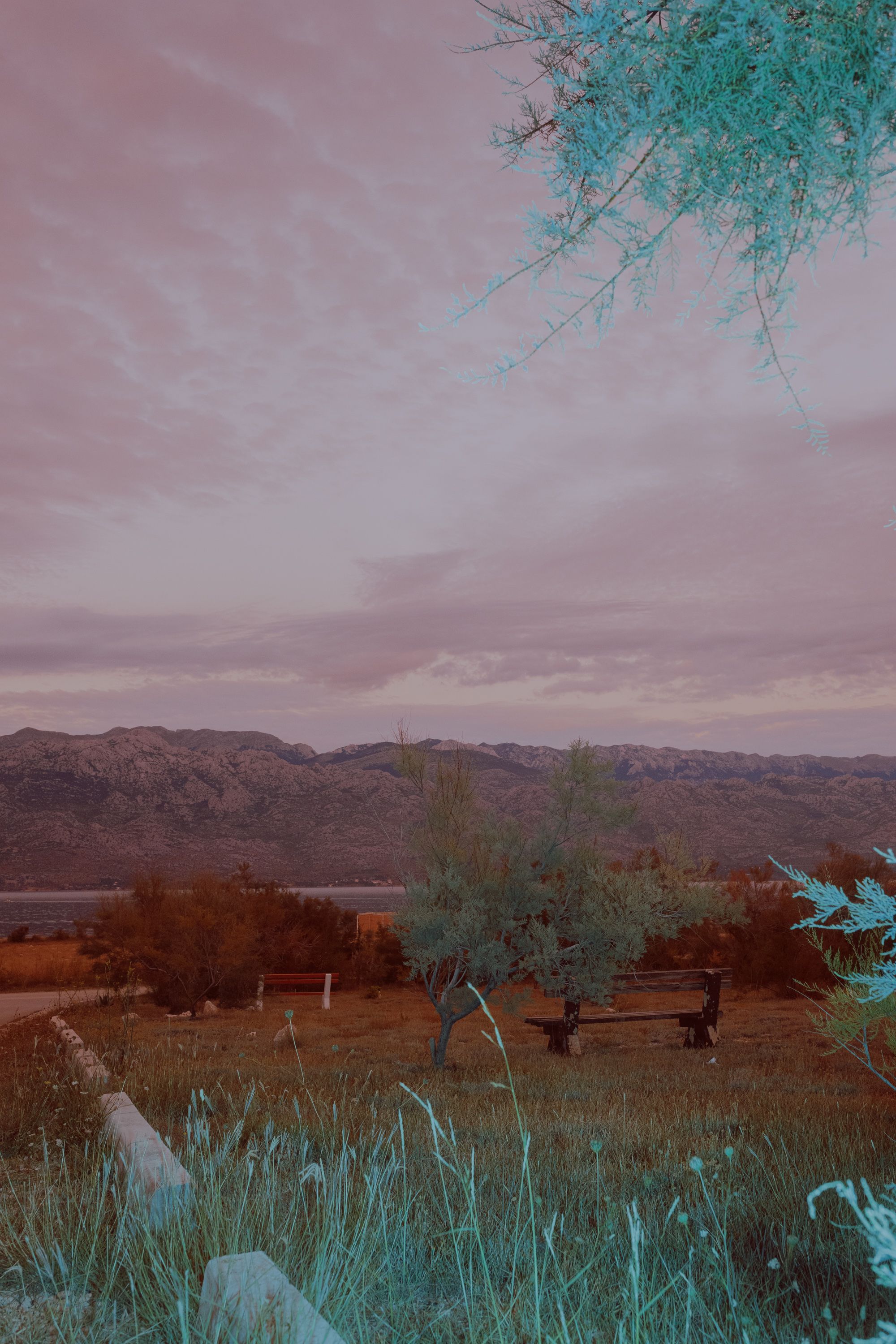 velebit sea mountain croatia pink green clouds