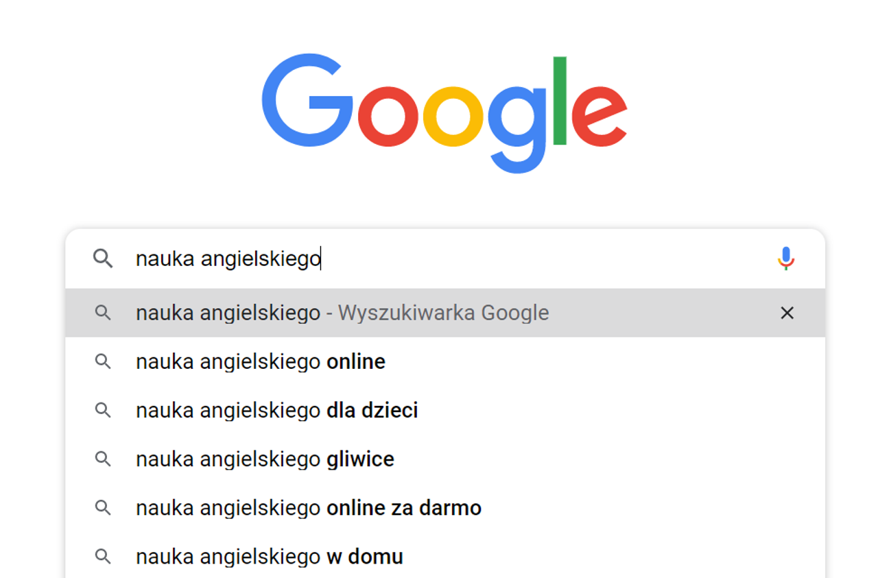 Podobne wyszukiwania widoczne po wpisaniu hasła w wyszukiwarkę