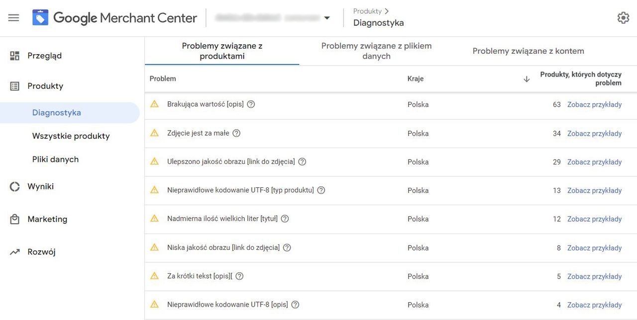Diagnostyka produktów w GMC