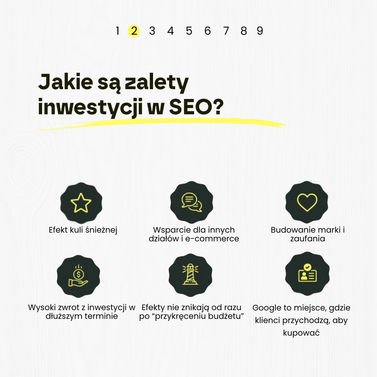 Infografika przedstawiająca zalety inwestycji w SEO