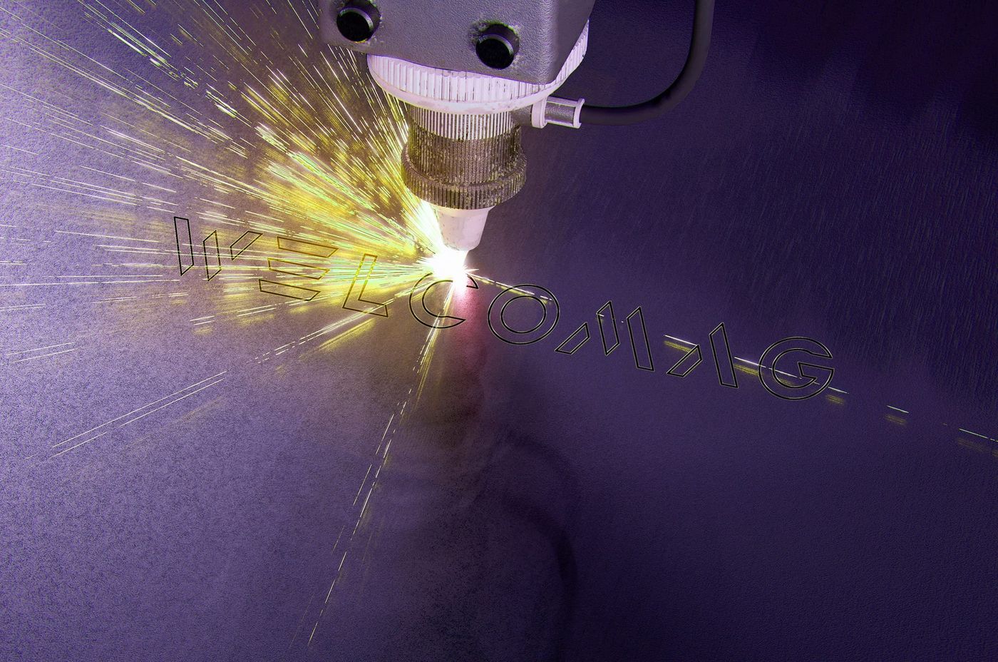 Logo Welcomag wypalane laserem — nawiązanie do spawarek laserowych w ofercie marki