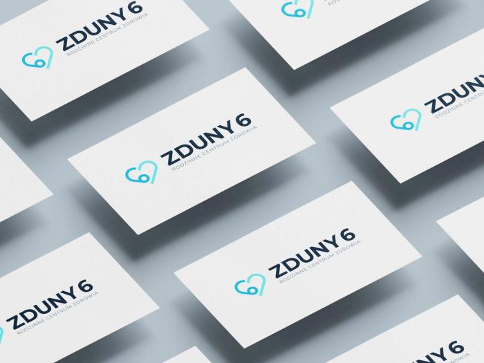 Zestaw wizytówek Zduny 6 ułożonych w rytmiczny układ na białym tle