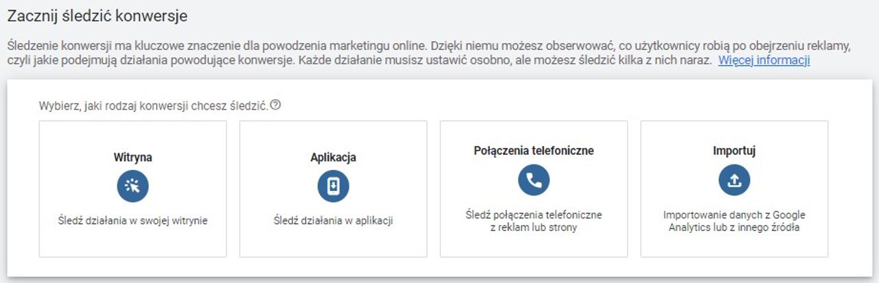 Rodzaje konwersji w Google Ads
