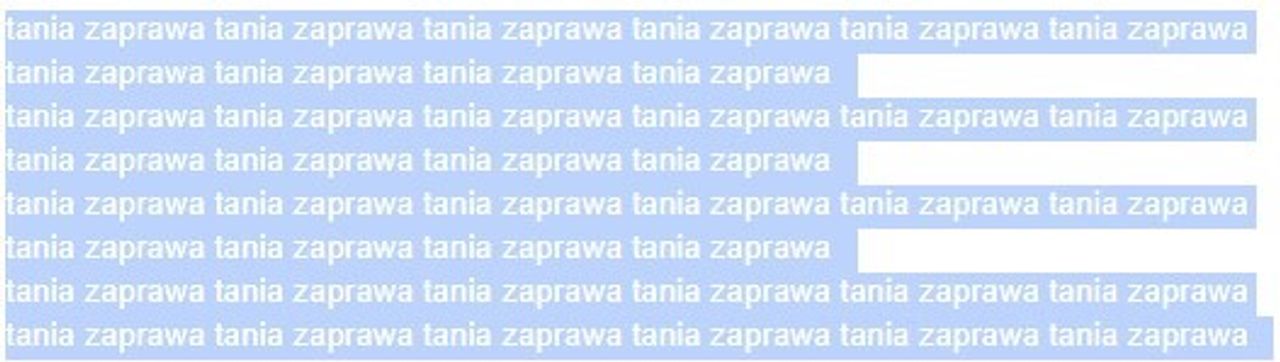 Spam SEO – powtórzony tekst tania zaprawa jako przykład keyword stuffingu