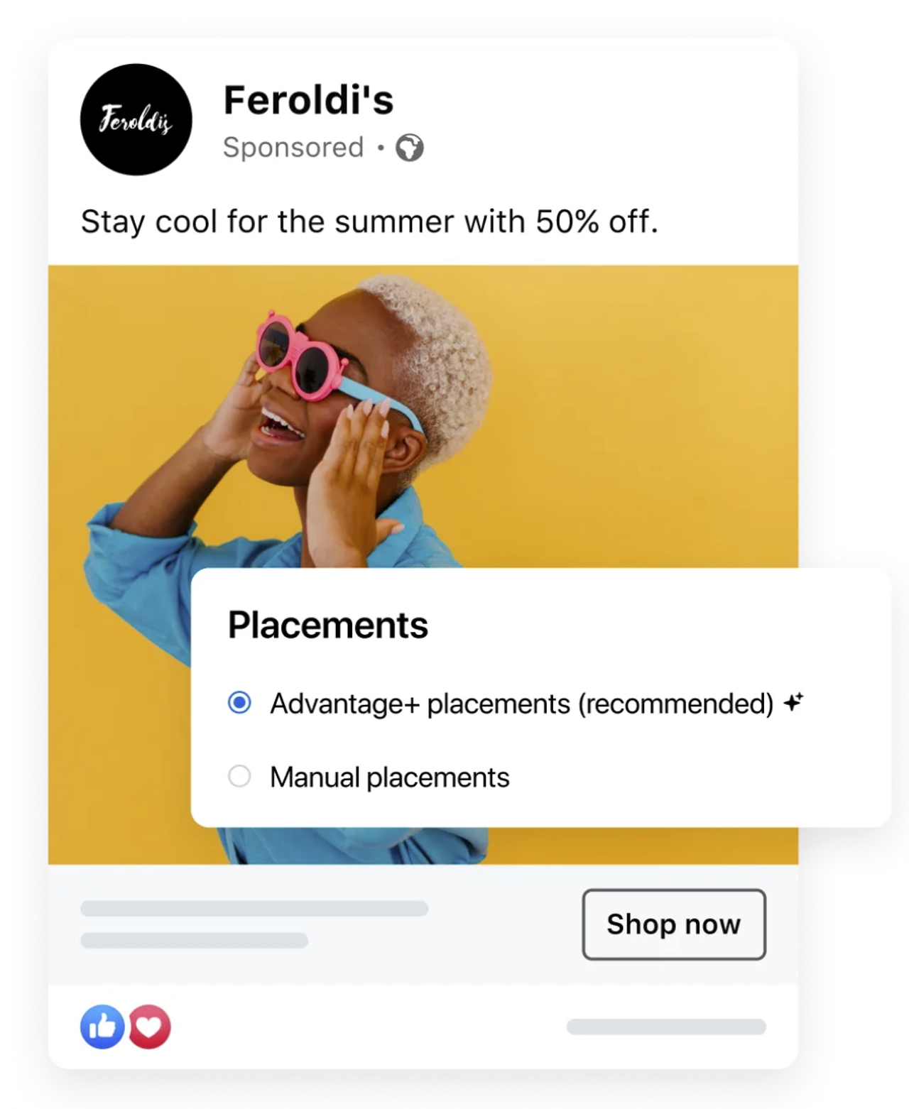 Reklama Meta Ads z wyborem Advantage+ placements i Manual placements