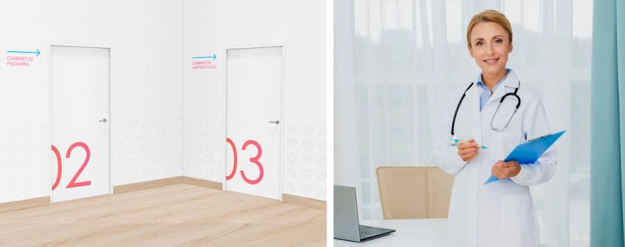 Wizualizacja wnętrza Rodzinnego Centrum Medycznego DobMed