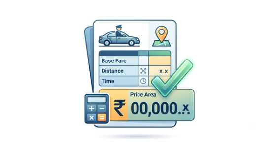 Clear transparent pricing quote for car rental with driver