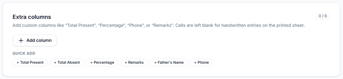 Add extra columns as required