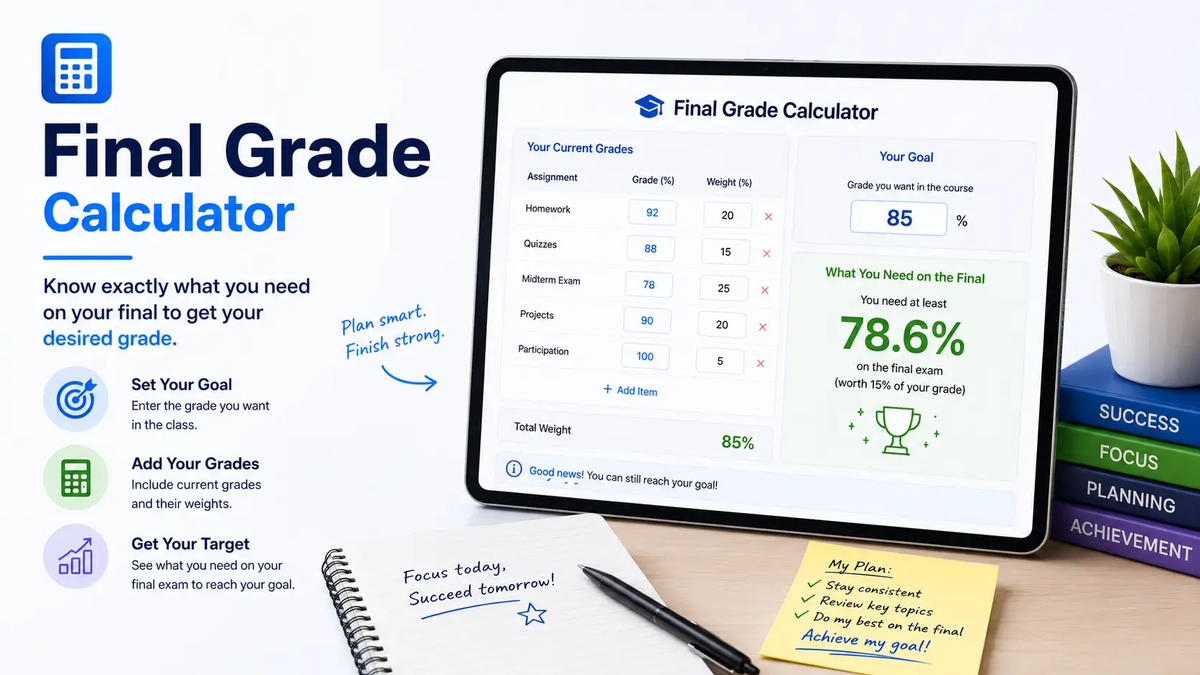 Image display accurate result through final grade calculator