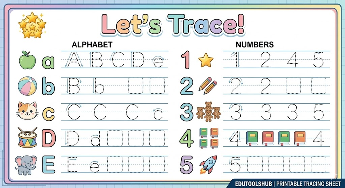 tracing worksheets for kindergarten 