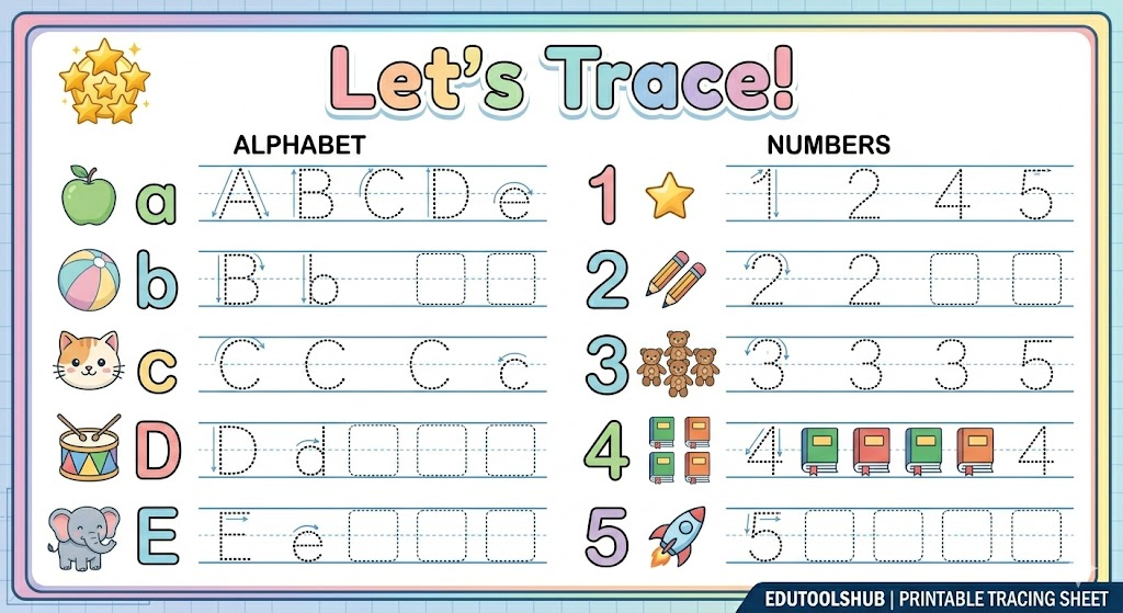 tracing worksheets for kindergarten