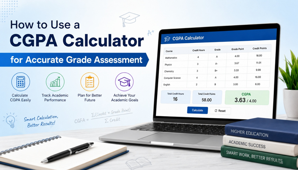 Infographics shows GPA/CGPA Calculator for accuarte results