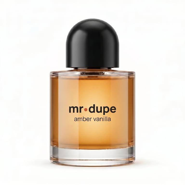 a mr. dupe eau de parfum bottle on a clean studio background