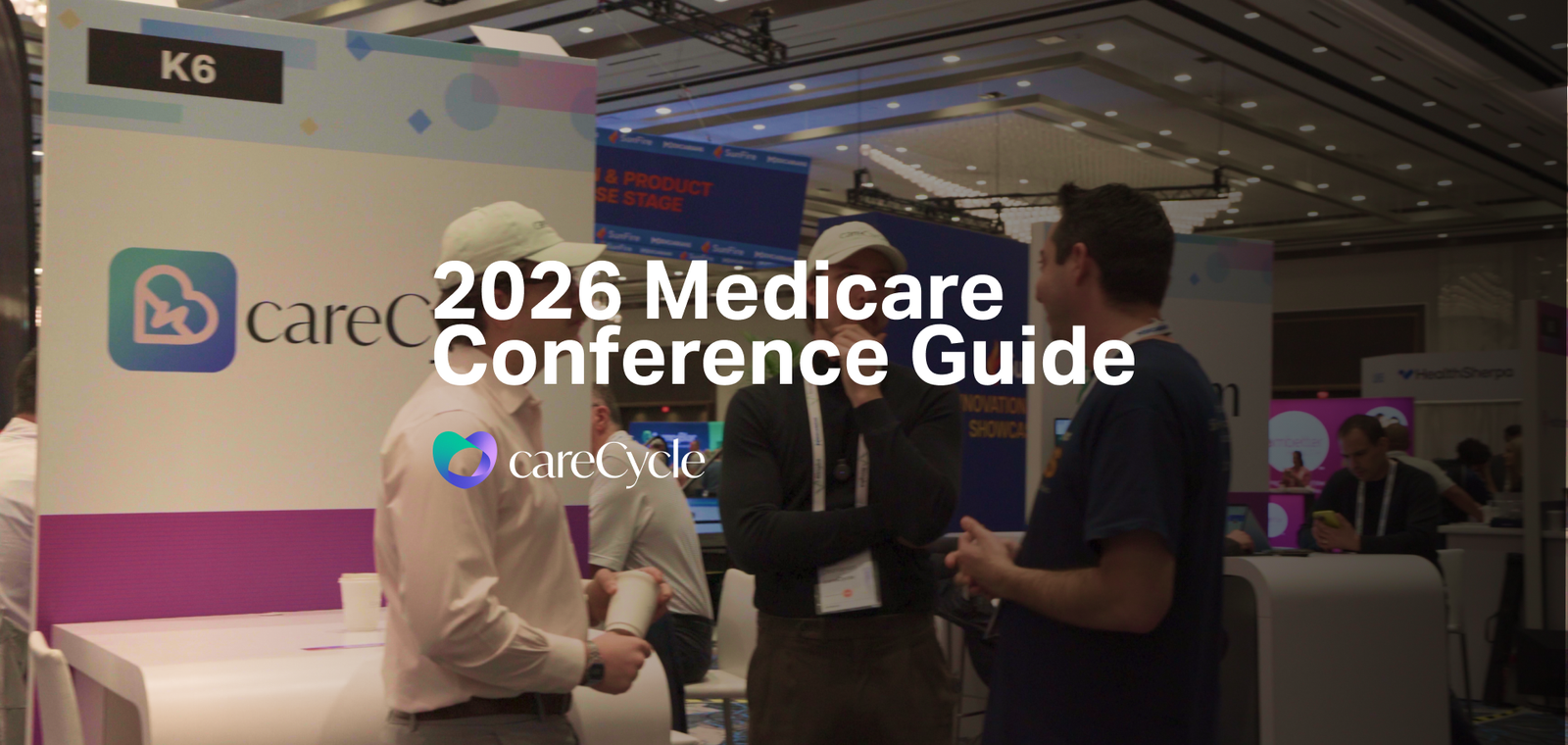 careCycle team talking with Medicare agents at their booth during a 2026 Medicare industry conference