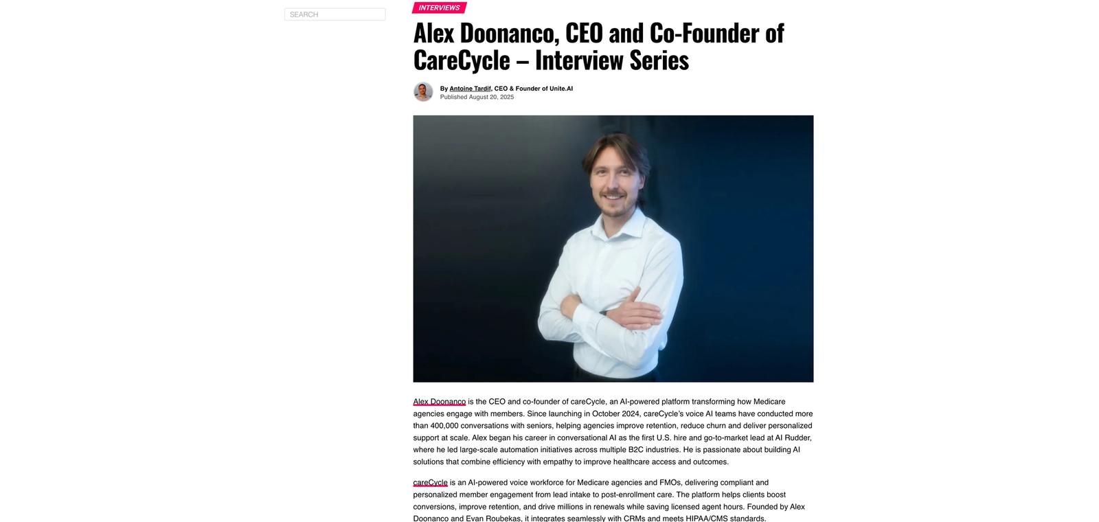 Alex Doonanco, CEO and Co-Founder of CareCycle – Interview Series