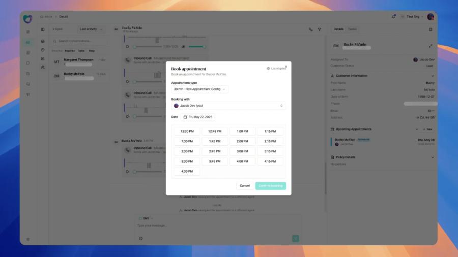 Manual Appointment booking