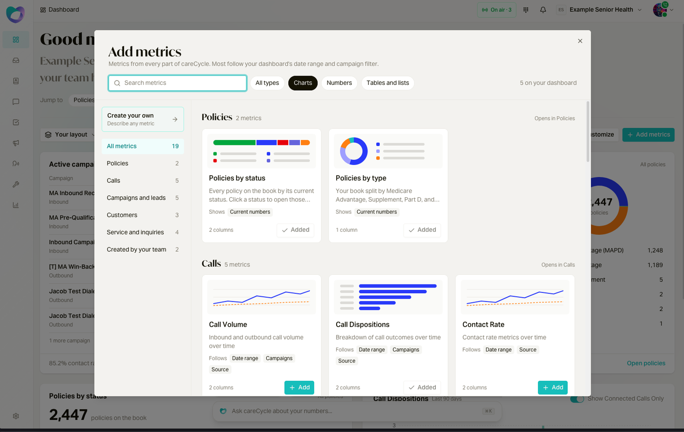 Add Metrics Modal