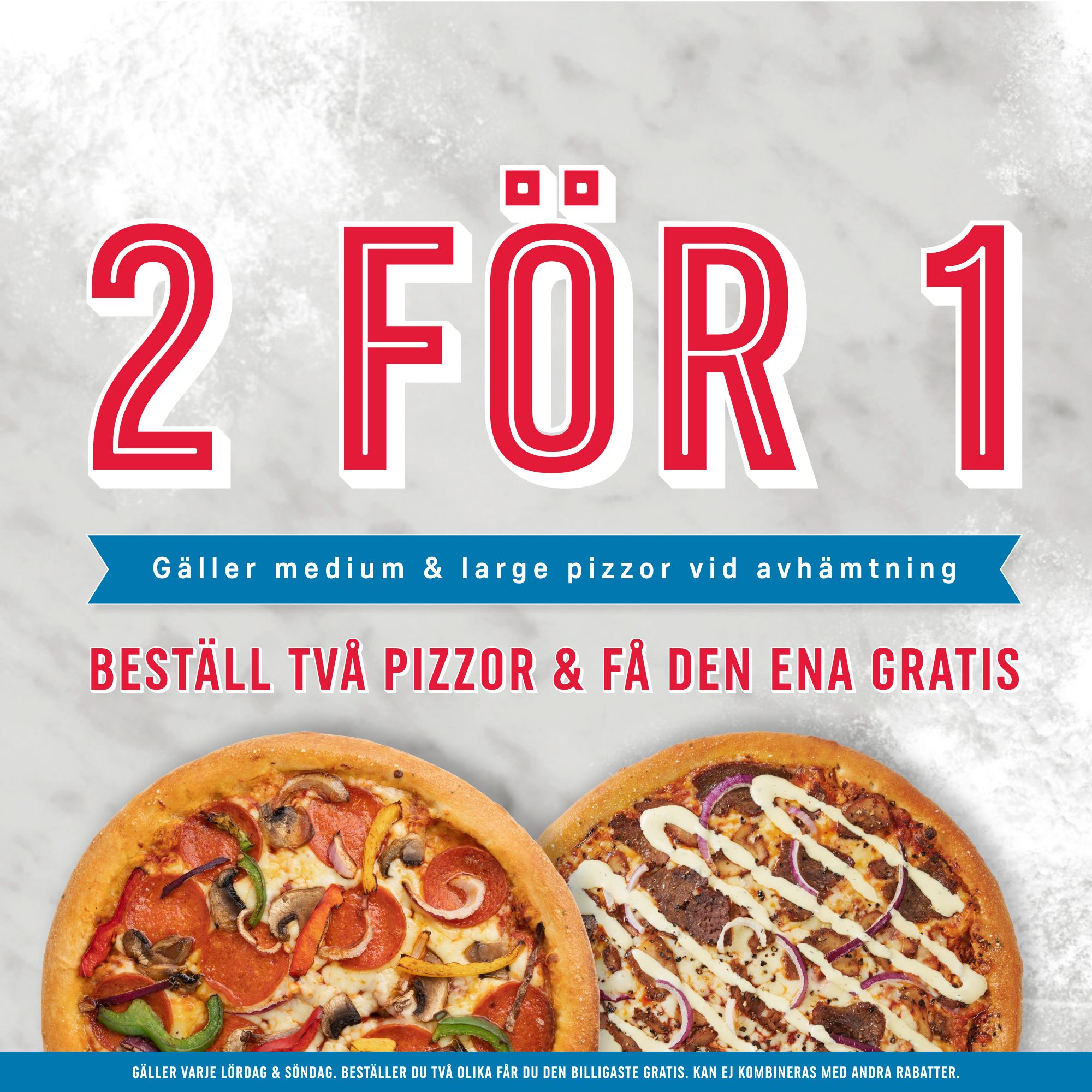 Medium and Large Pizzas