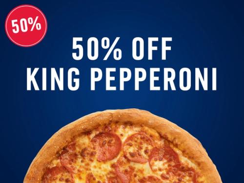 50% Off King pepperoni
