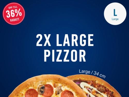 2 Large pizzas of your choice.