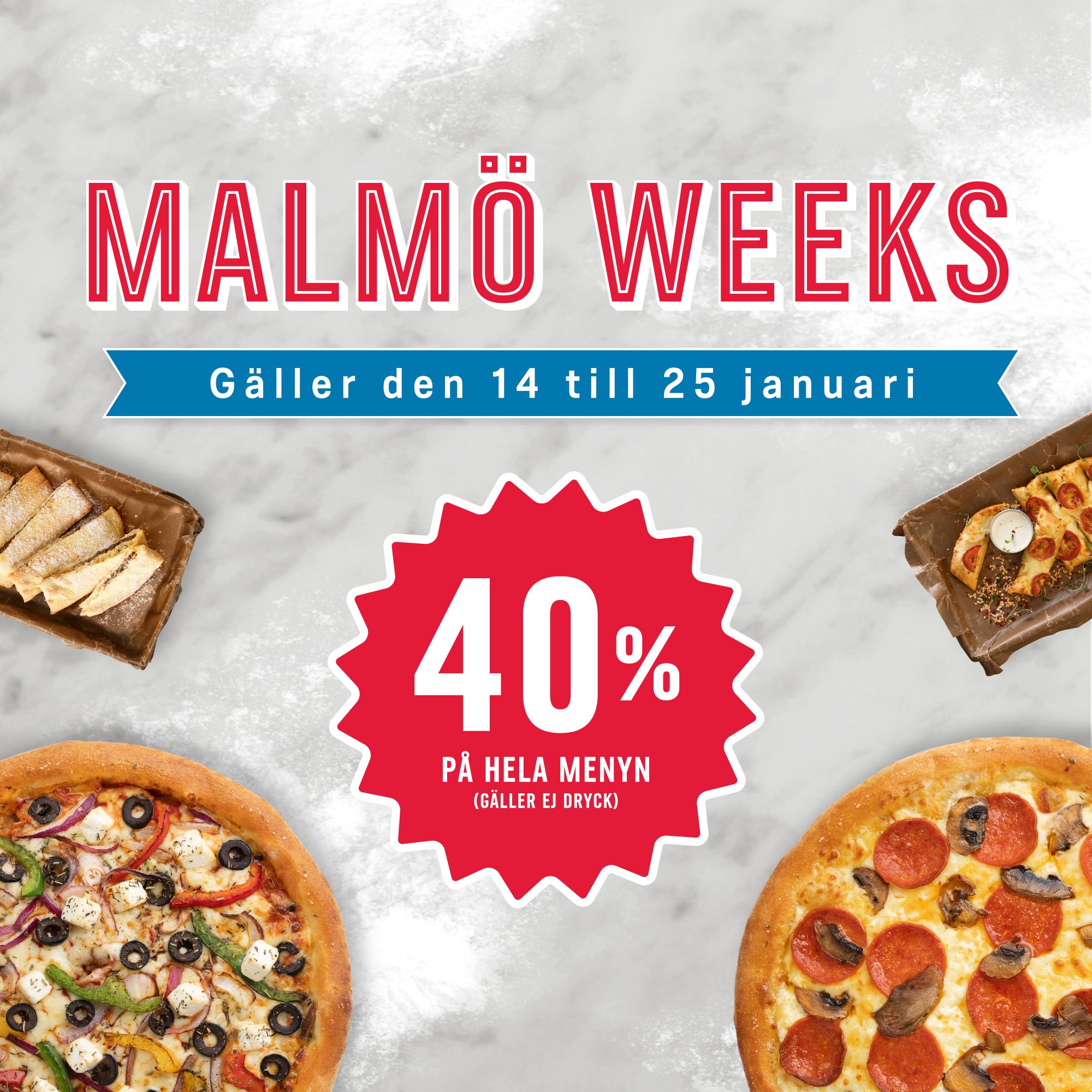 40% off on all the whole menu*