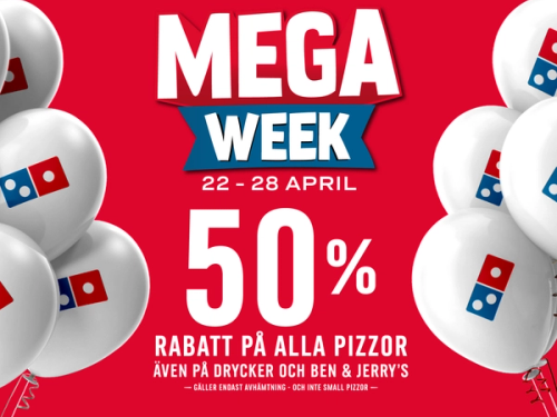 50% off all pizzas, drinks and Ice-Cream