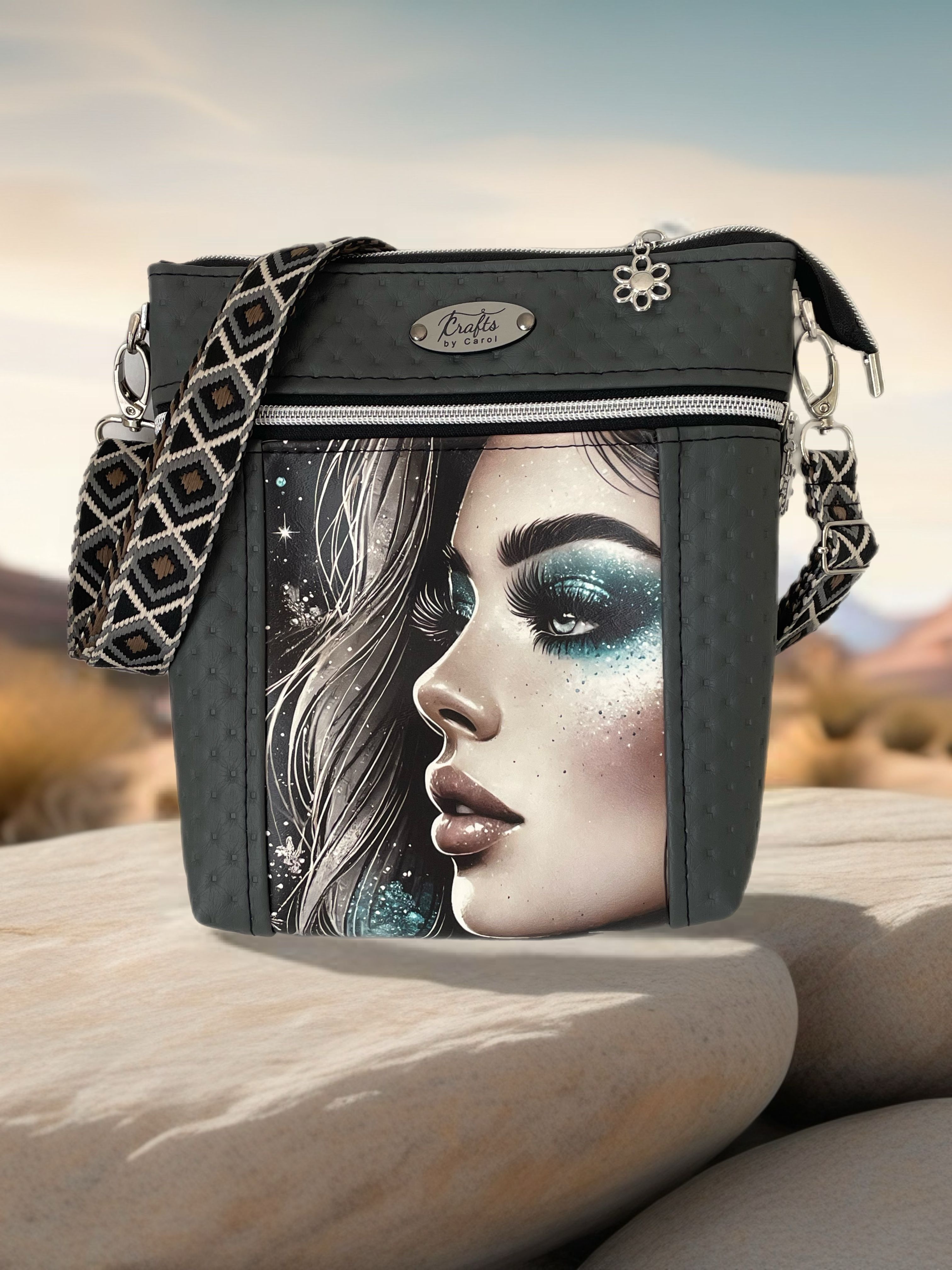 Black bag with girl print