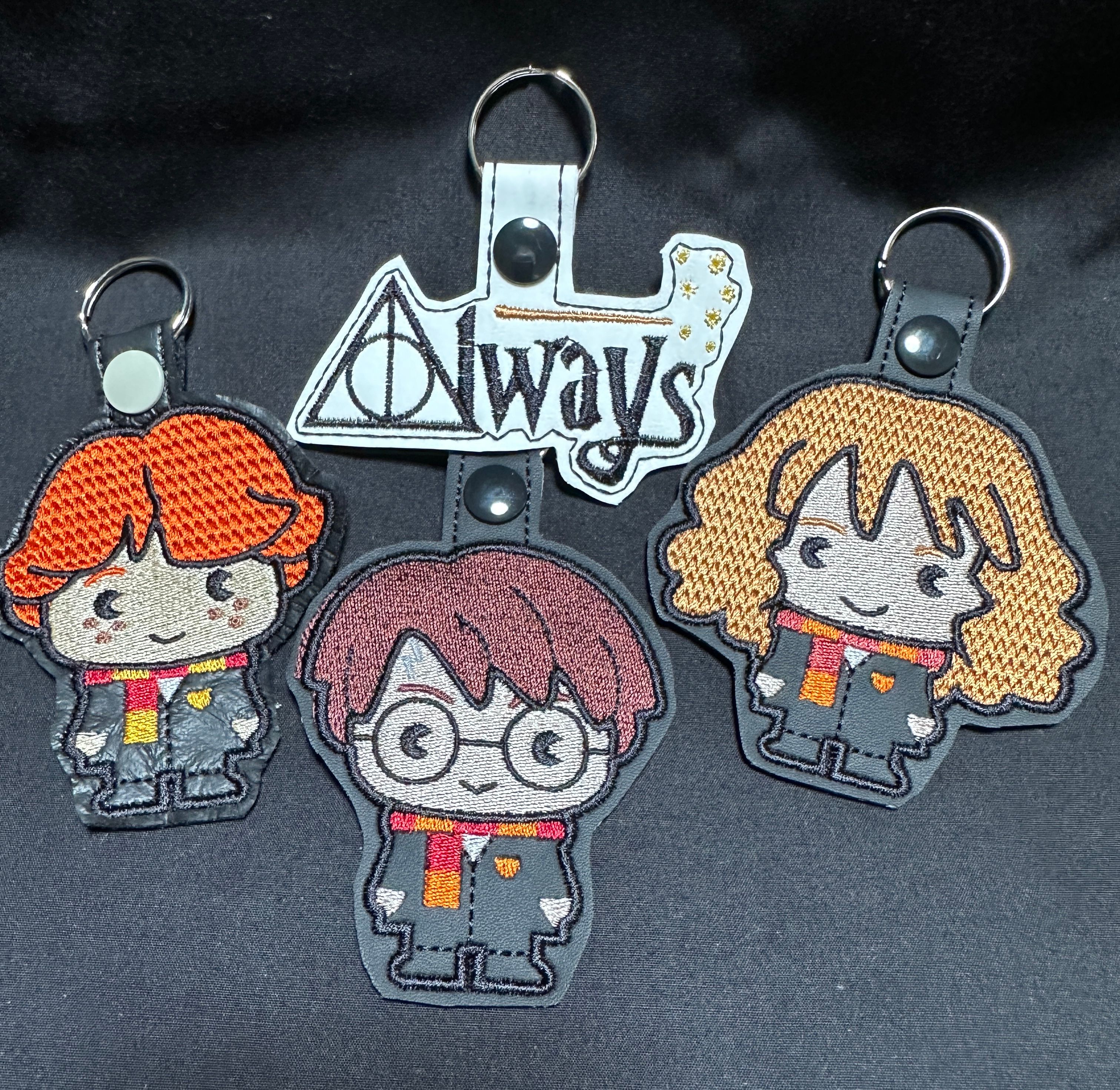 Harry Potter fobs: Ron, Harry, Hermione 