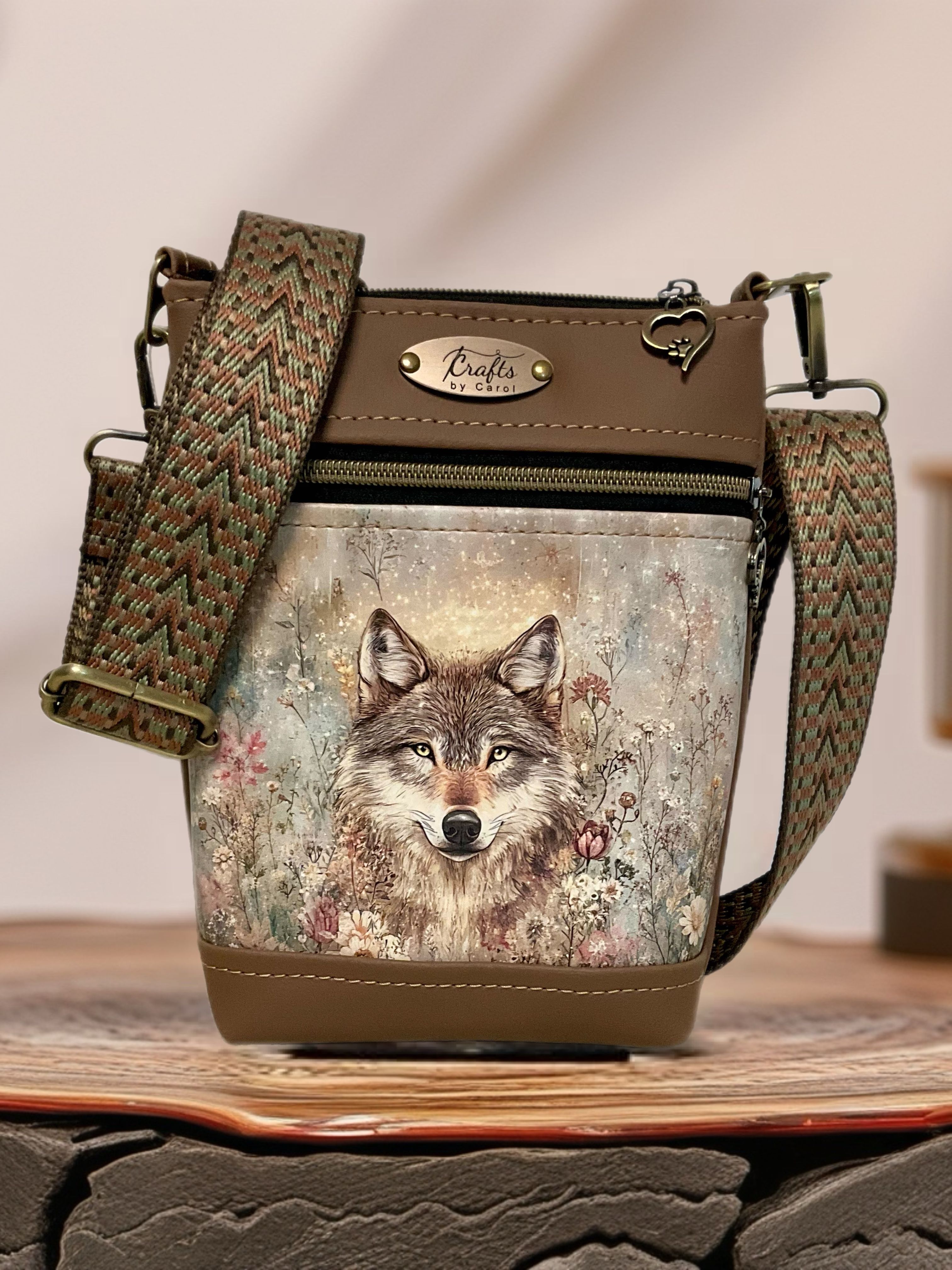 Wolf with flowers